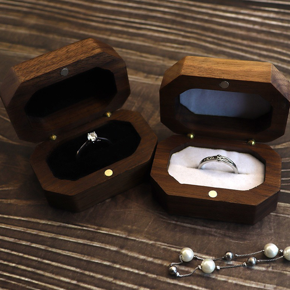 Woodworking Women - Rectangle Proposal Ring Wooden Packaging Box