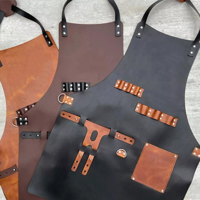 Woodworking Apron - Outdoor PU Leather Apron Outdoor BBQ
