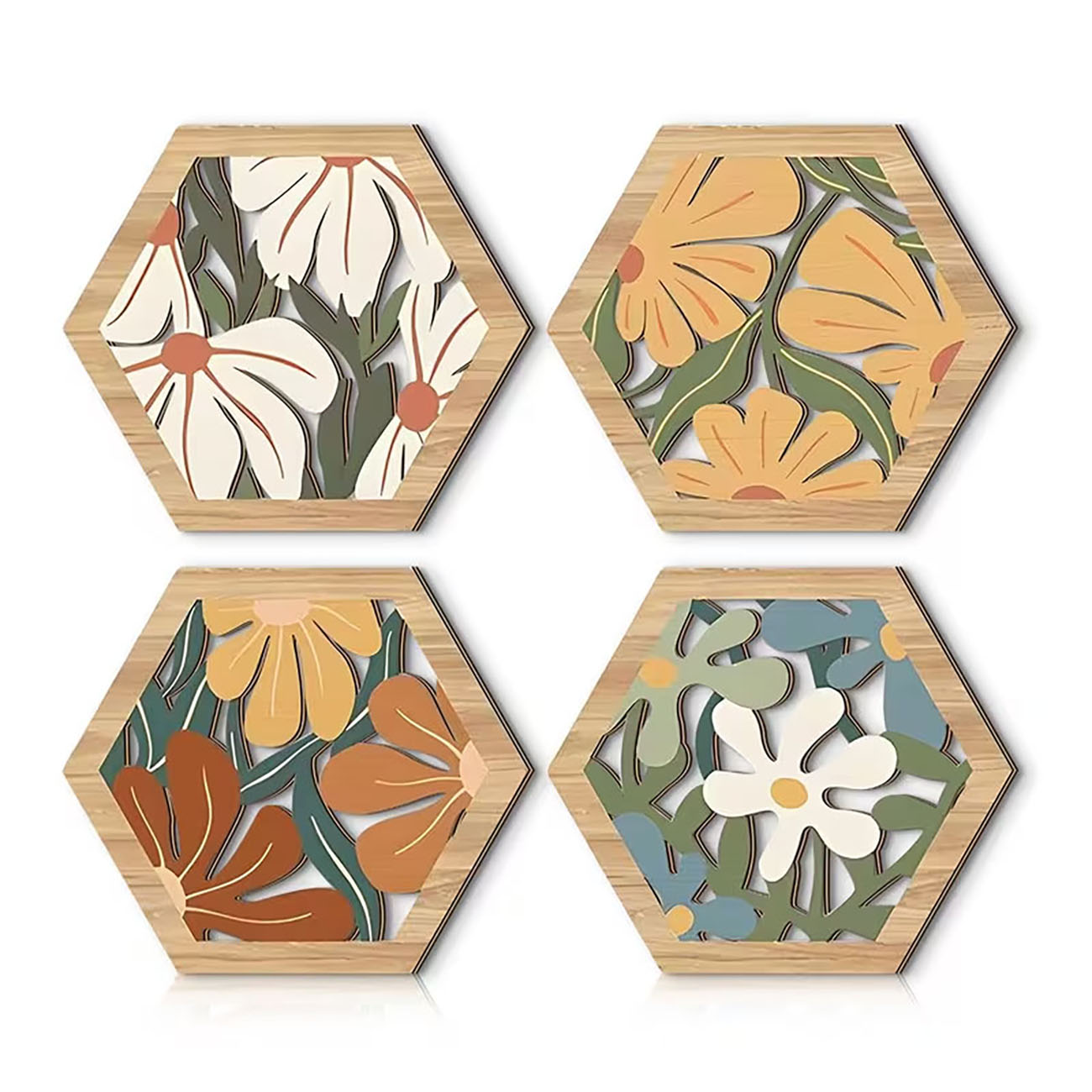 4Pcs Boho Floral Hexagon Woode – обзор и цена Xfasten Woodworking Tape