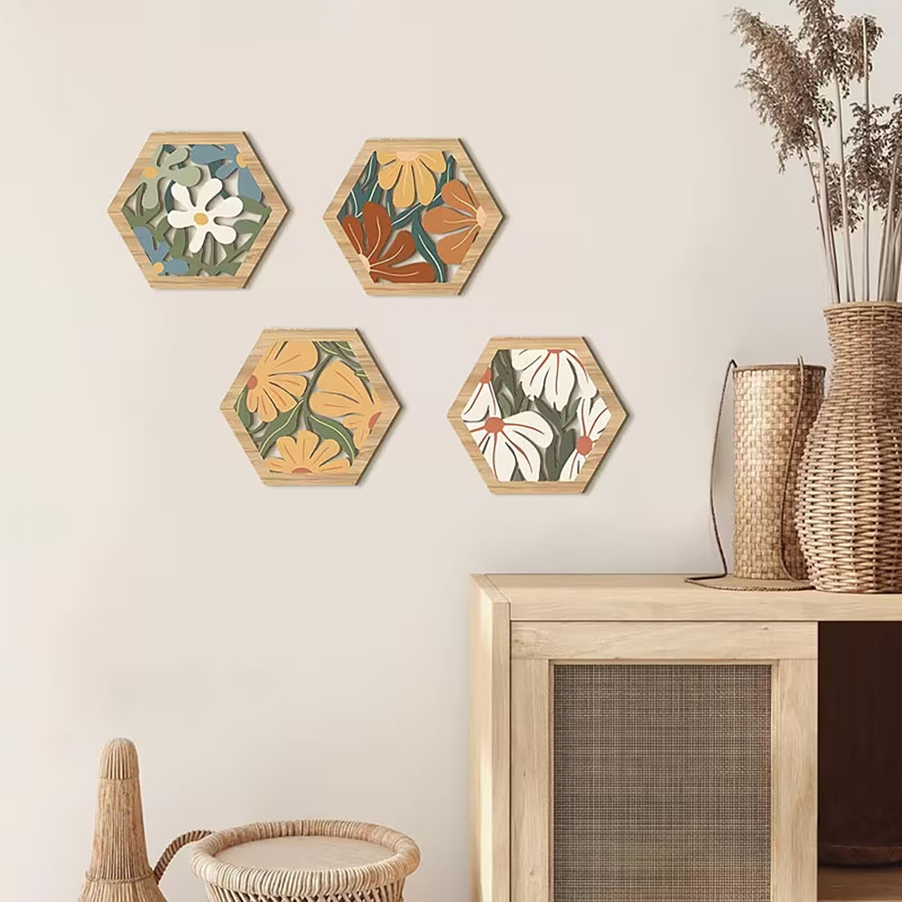 4Pcs Boho Floral Hexagon Woode – обзор и цена Xfasten Woodworking Tape