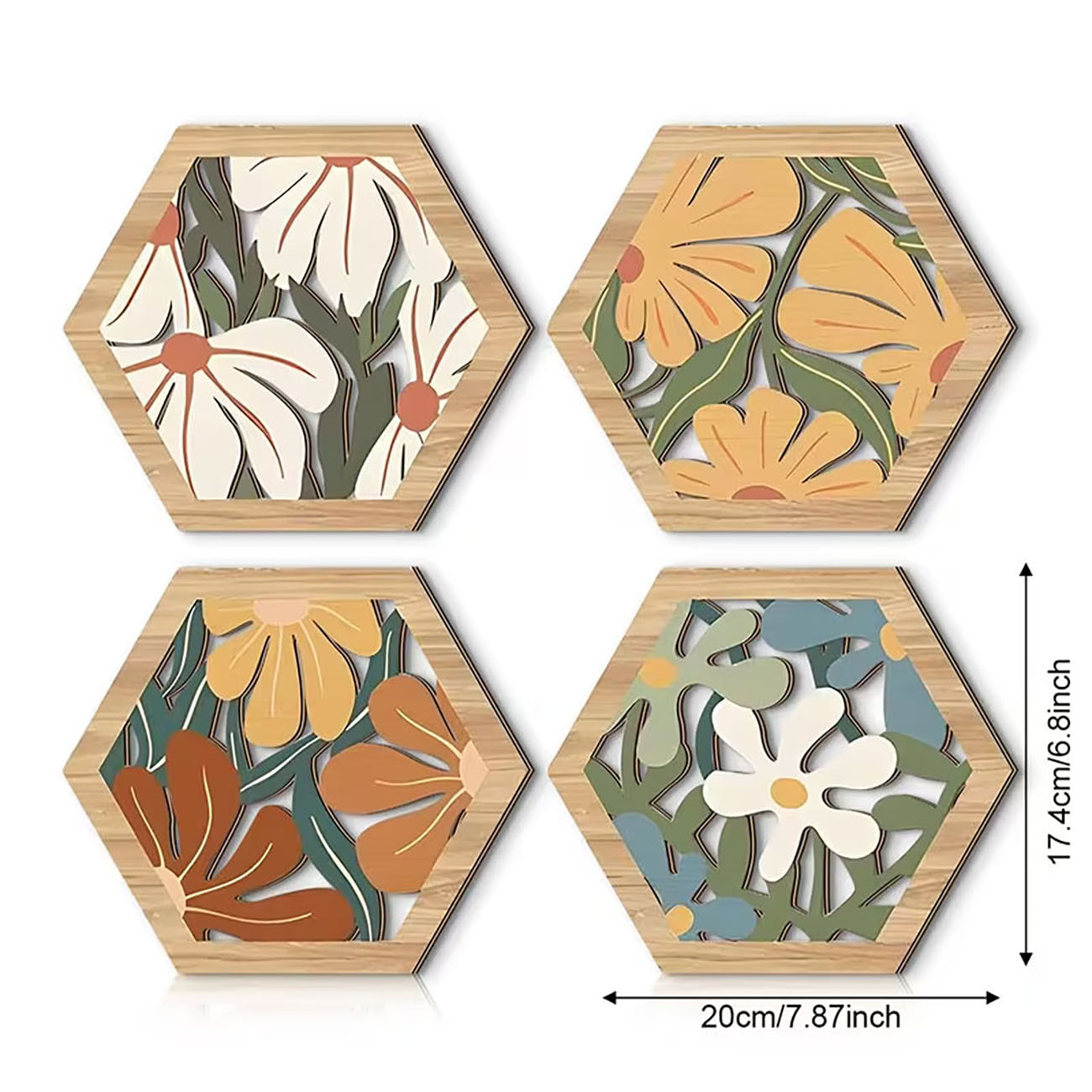 4Pcs Boho Floral Hexagon Woode – обзор и цена Xfasten Woodworking Tape