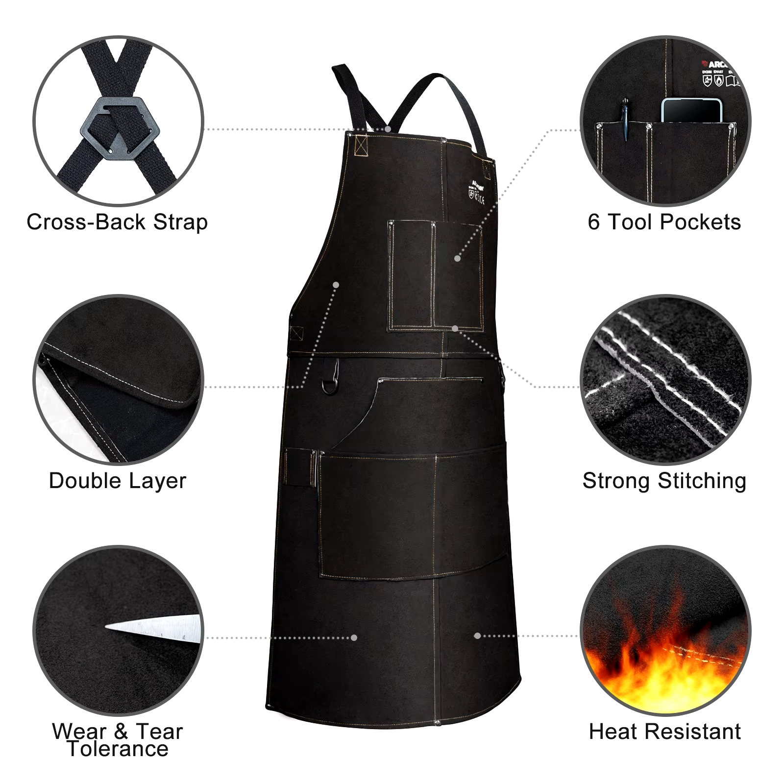 ARCCAPTAIN Leather Welding Wor – обзор и цена Woodworking Apron