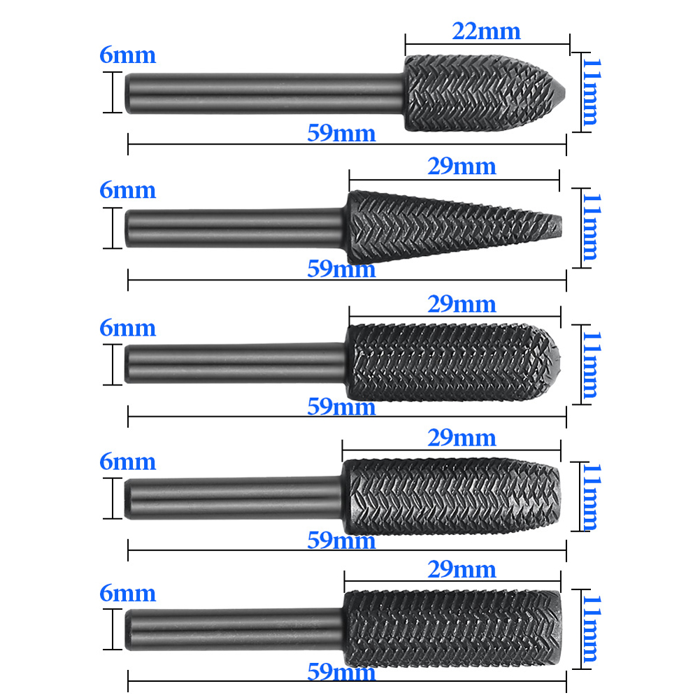 5Pcs Double Cut Rotary Rasp Fi – обзор и цена Woodworking Files And Rasps